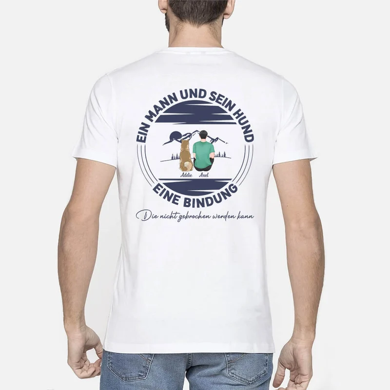 Personalisiertes Ein Mann Und Sein Süßer Hund T-shirt
