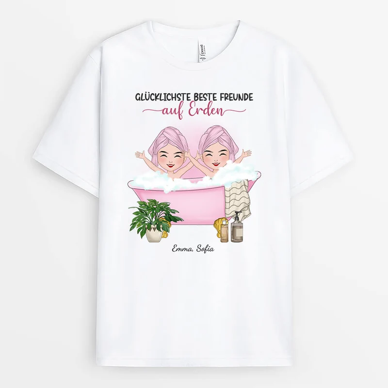 Glücklichste Beste Freunde Auf Erden - Personalisiertes Geschenk | T-shirts Für Freunde