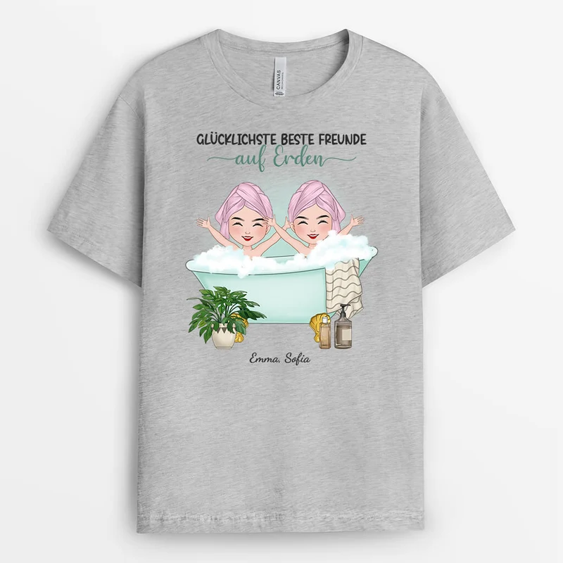 Glücklichste Beste Freunde Auf Erden - Personalisiertes Geschenk | T-shirts Für Freunde