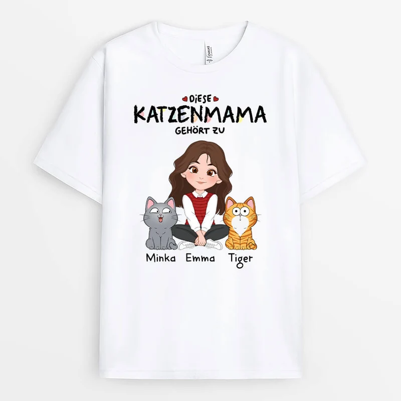 Diese Tolle Katzenmama Gehört Zu - Personalisiertes Geschenk | T-shirt für Katzenliebhaber