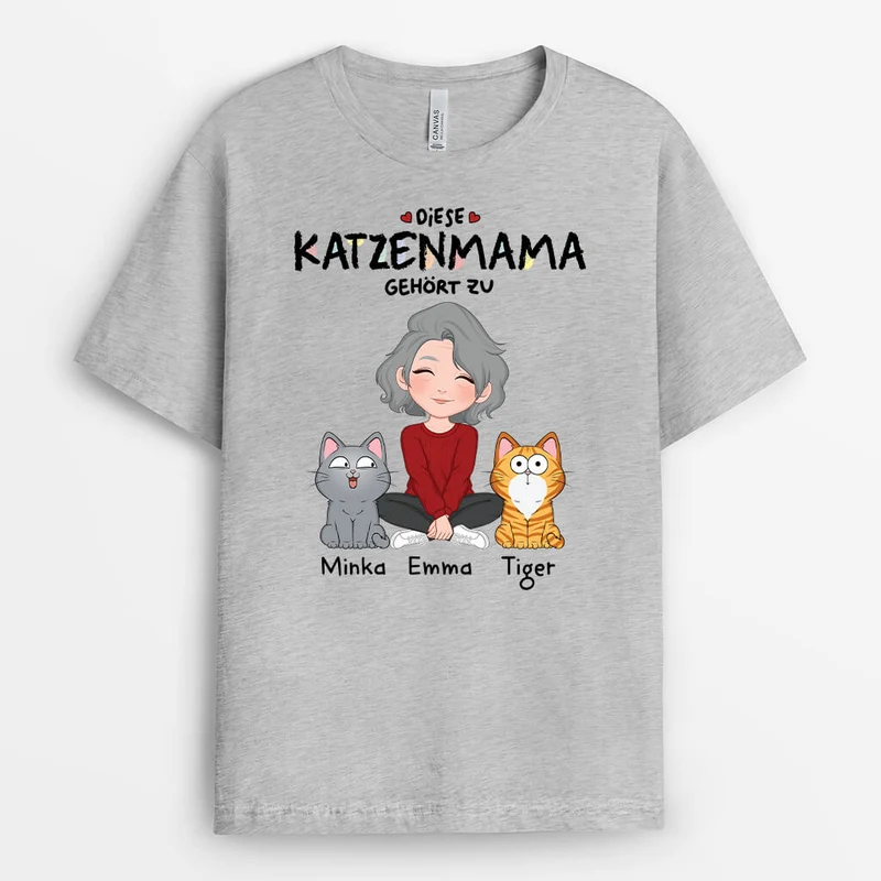 Diese Tolle Katzenmama Gehört Zu - Personalisiertes Geschenk | T-shirt für Katzenliebhaber
