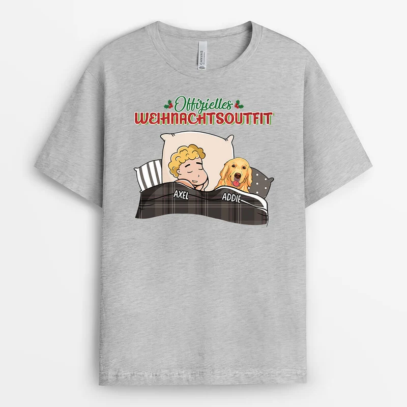 Offizielles Weihnachtsoutfit Mit Hunden - Personalisiertes Geschenk | T-shirt für Hundeliebhaber