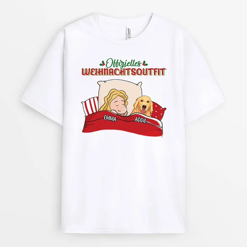 Offizielles Weihnachtsoutfit Mit Hunden - Personalisiertes Geschenk | T-shirt für Hundeliebhaber
