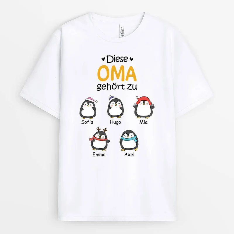 Diese Mama Oma Gehört Zu Mit Pinguine - Personalisiertes Geschenk | T-shirt für Mamas/Omas
