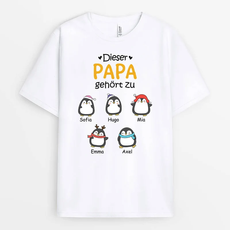 Dieser Papa Opa Gehört Zu Mit Pinguine - T-shirt für Papas/Opas