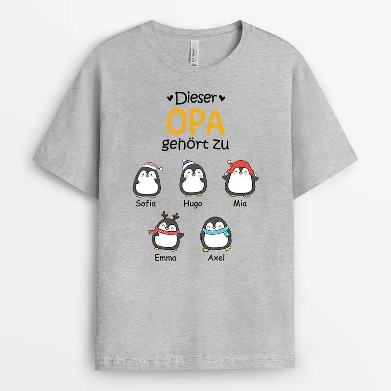 Dieser Papa Opa Gehört Zu Mit Pinguine - T-shirt für Papas/Opas