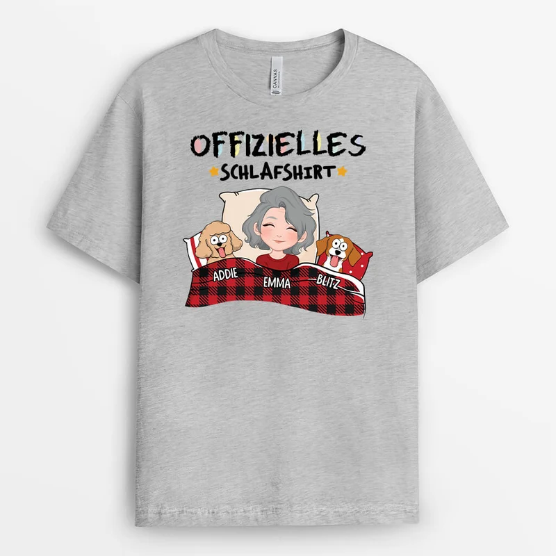 Offizielles Schlafshirt Mit Hunden - Personalisiertes Geschenk | T-shirt für Hundeliebhaber
