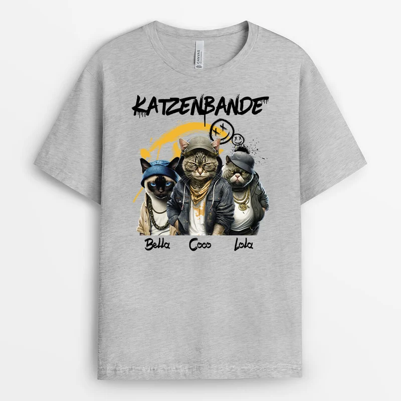 Hip Hop Katzenbande - Personalisiertes Geschenk | T-shirt für Katzenliebhaber