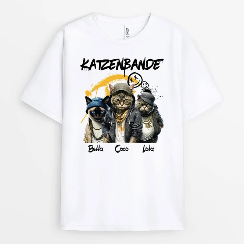 Hip Hop Katzenbande - Personalisiertes Geschenk | T-shirt für Katzenliebhaber