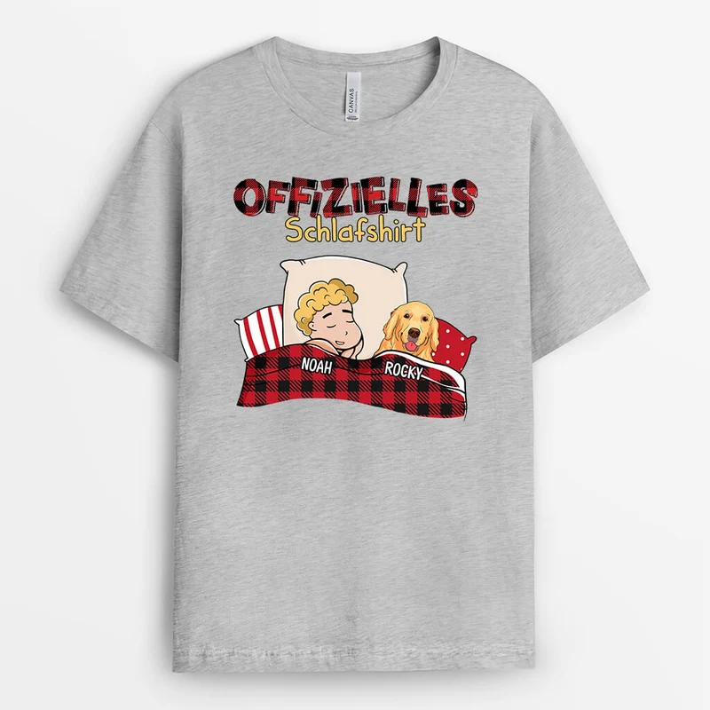 Offizielles Schlafshirt Mit Hunden - Personalisiertes Geschenk | T-shirt für Hundeliebhaber