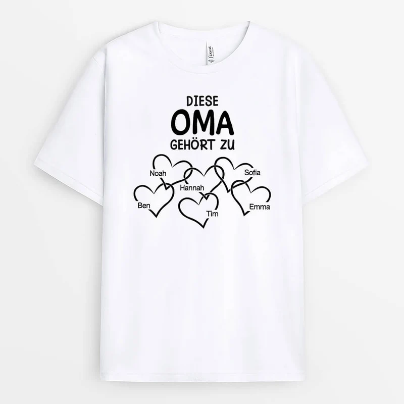 Diese Oma Gehört Zu Mit Herzen - Personalisiertes Geschenk | T-shirt für Omas