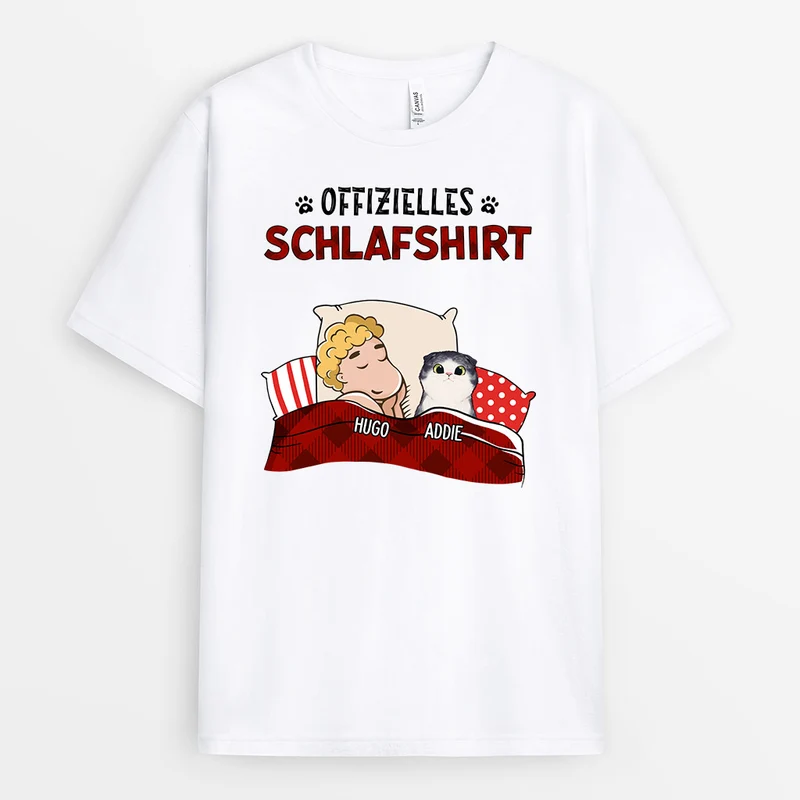 Offizielles Schlafshirt - Personalisierte Geschenke | T-Shirt für Katzenbesitzer
