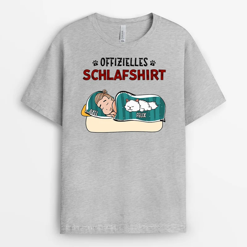 Offizielles Schlafshirt - Personalisierte Geschenke | T-Shirt für Katzenbesitzer