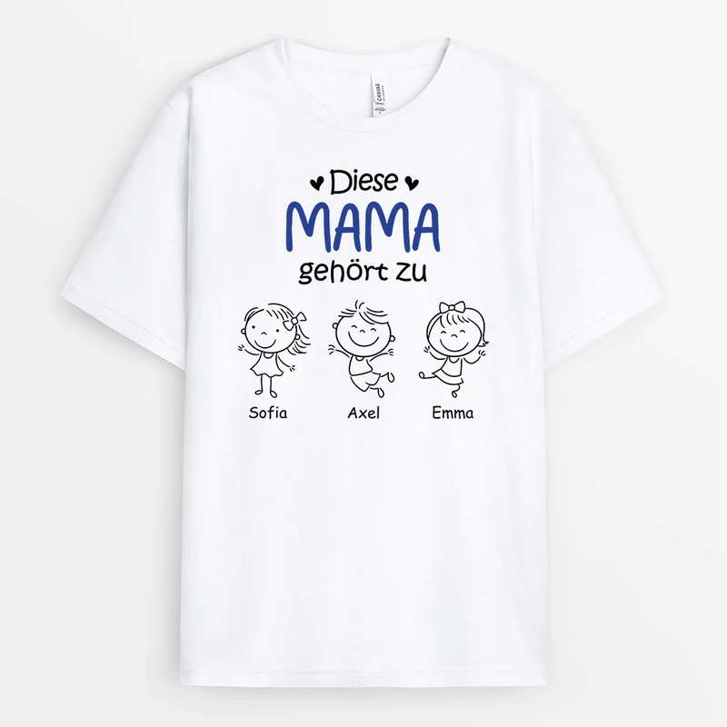 Diese Mama Gehört Zu - Personalisierte Geschenke | T-Shirt für Mama/Oma