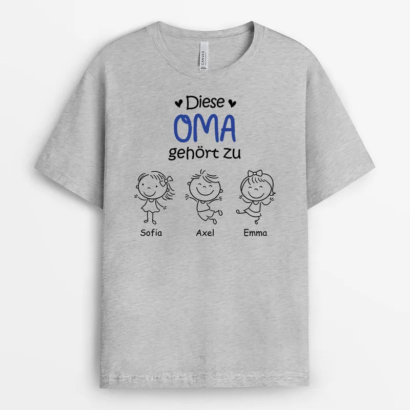Diese Mama Gehört Zu - Personalisierte Geschenke | T-Shirt für Mama/Oma