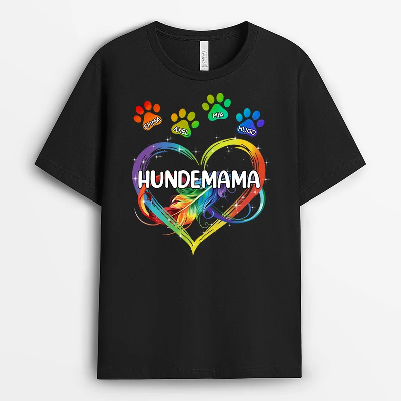 Hundemama Pfoten - Personalisierte Geschenke | T-Shirt für Hundebesitzer
