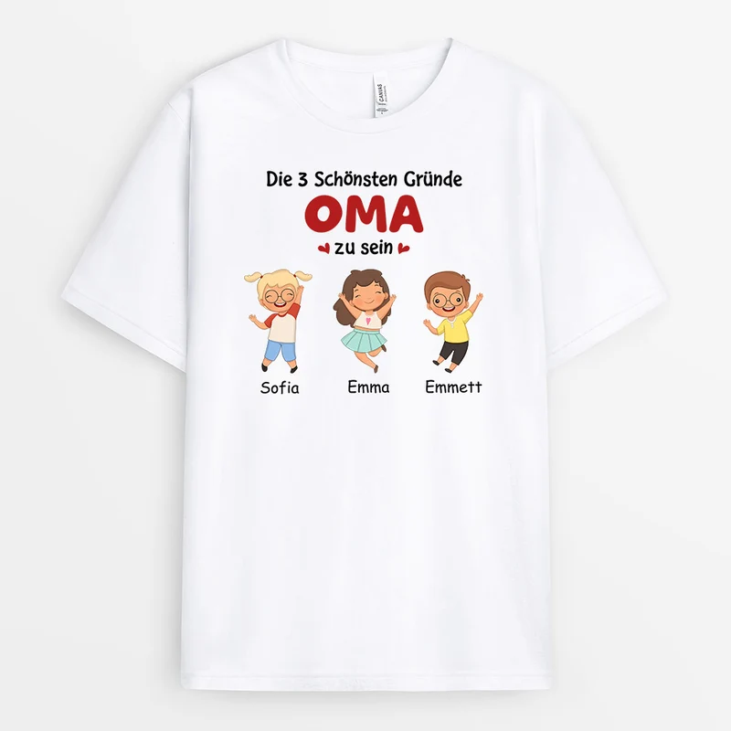 Die Schönsten Gründe - Personalisierte Geschenke | T-Shirt für Mama/Oma