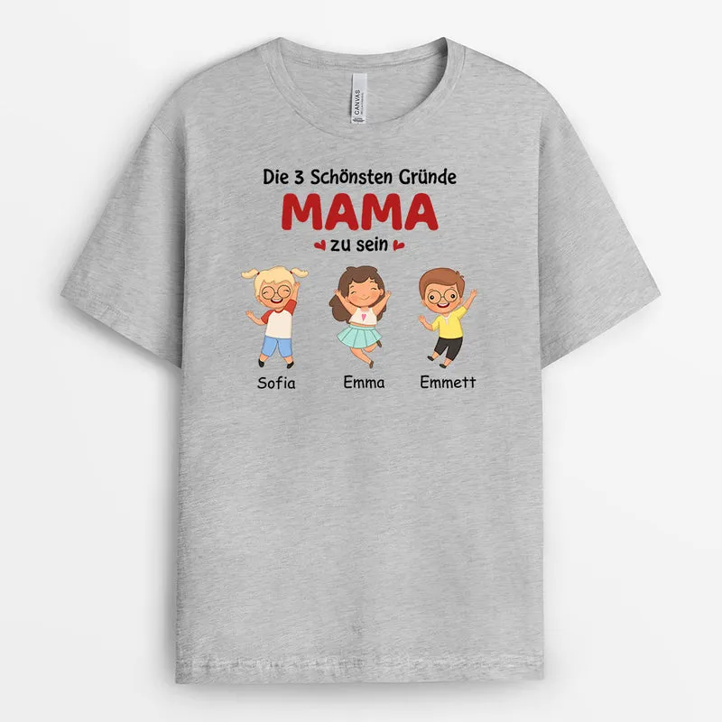Die Schönsten Gründe - Personalisierte Geschenke | T-Shirt für Mama/Oma