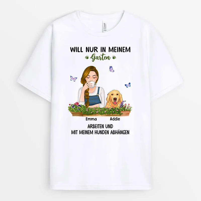 Mein Garten Und Mein Hund - Personalisierte Geschenke | T-Shirt für Hundebesitzer