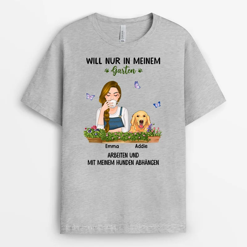 Mein Garten Und Mein Hund - Personalisierte Geschenke | T-Shirt für Hundebesitzer