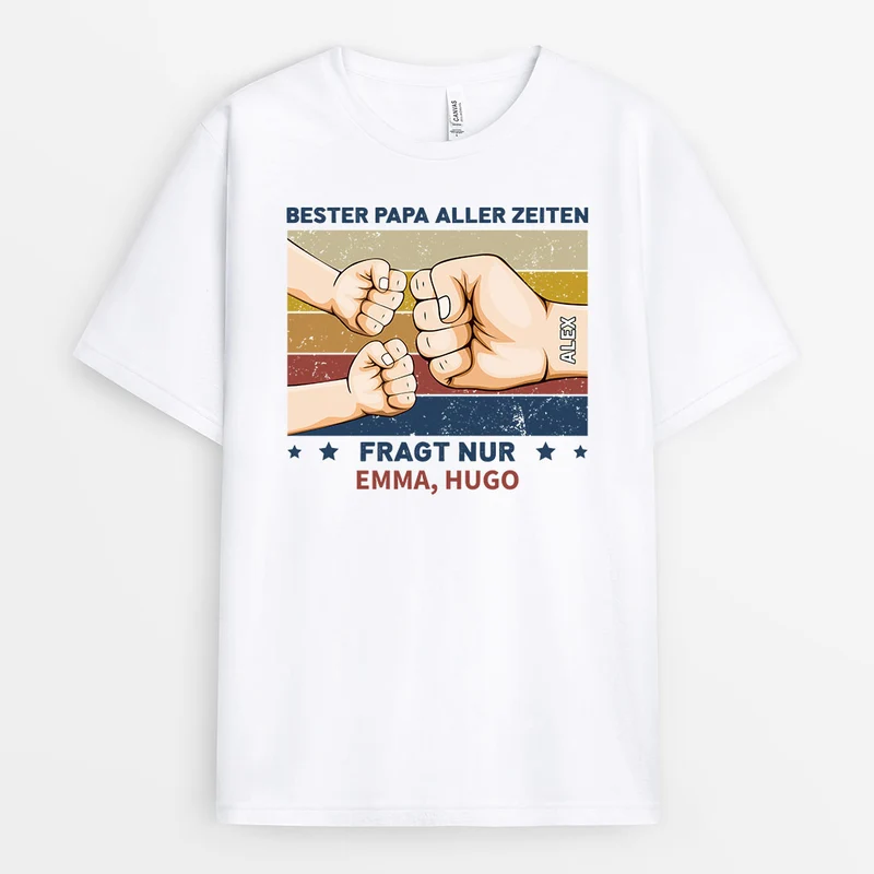 Bester Papa - Personalisierte Geschenke | T-Shirt für Papa/Opa