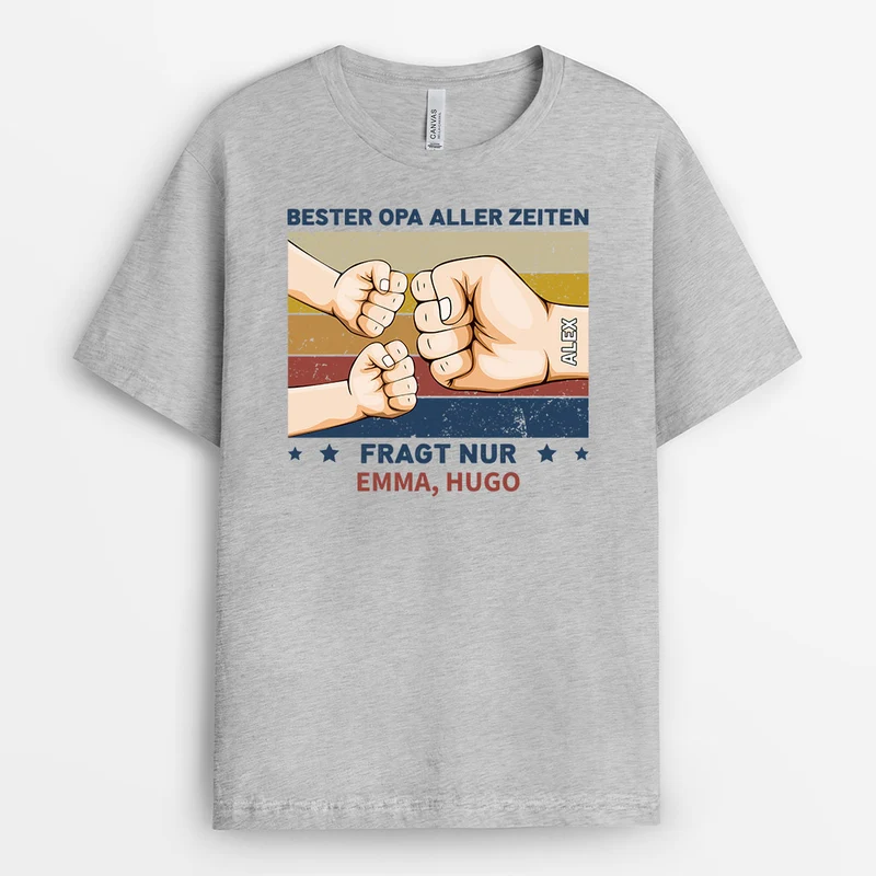 Bester Papa - Personalisierte Geschenke | T-Shirt für Papa/Opa