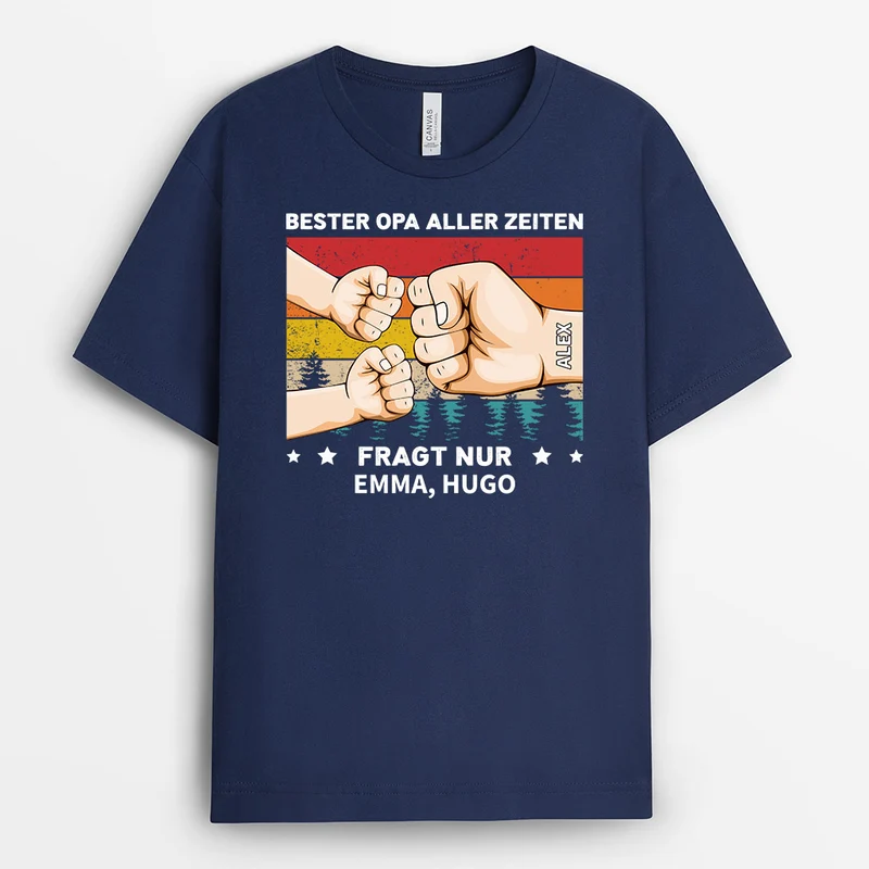 Bester Papa - Personalisierte Geschenke | T-Shirt für Papa/Opa
