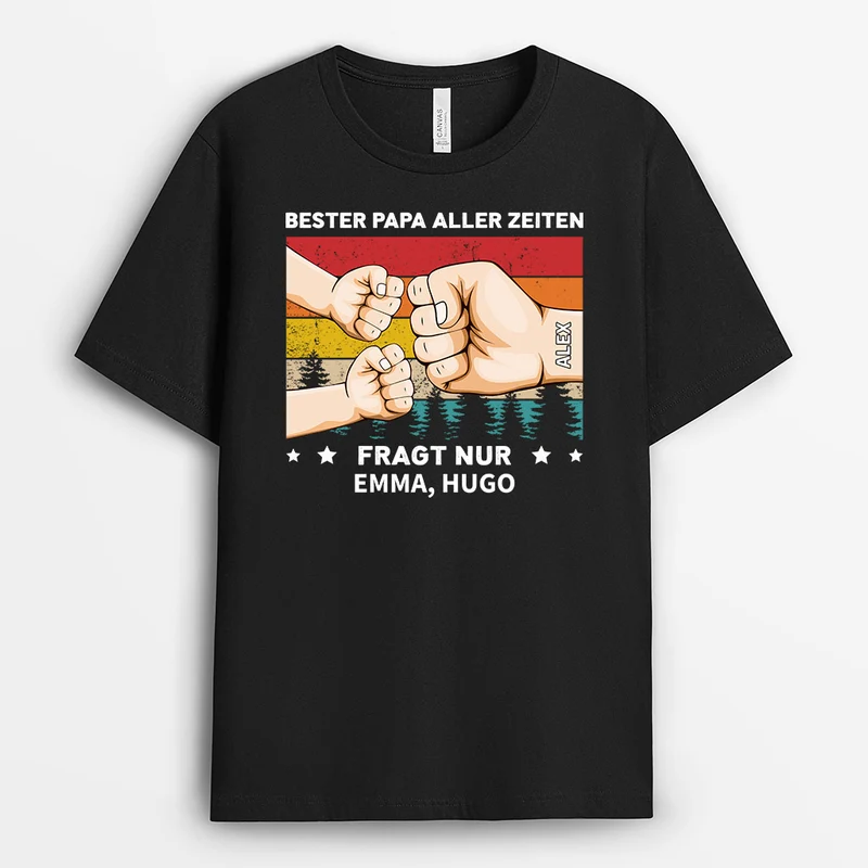Bester Papa - Personalisierte Geschenke | T-Shirt für Papa/Opa