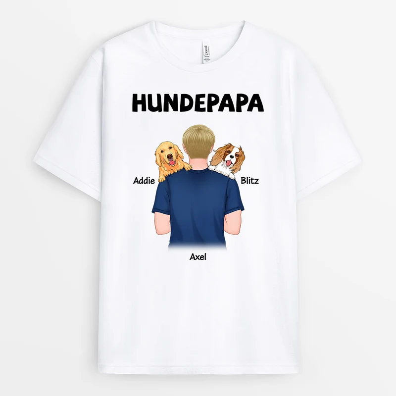 Hunde Papa - Personalisierte Geschenke | T-Shirt für Hundebesitzer