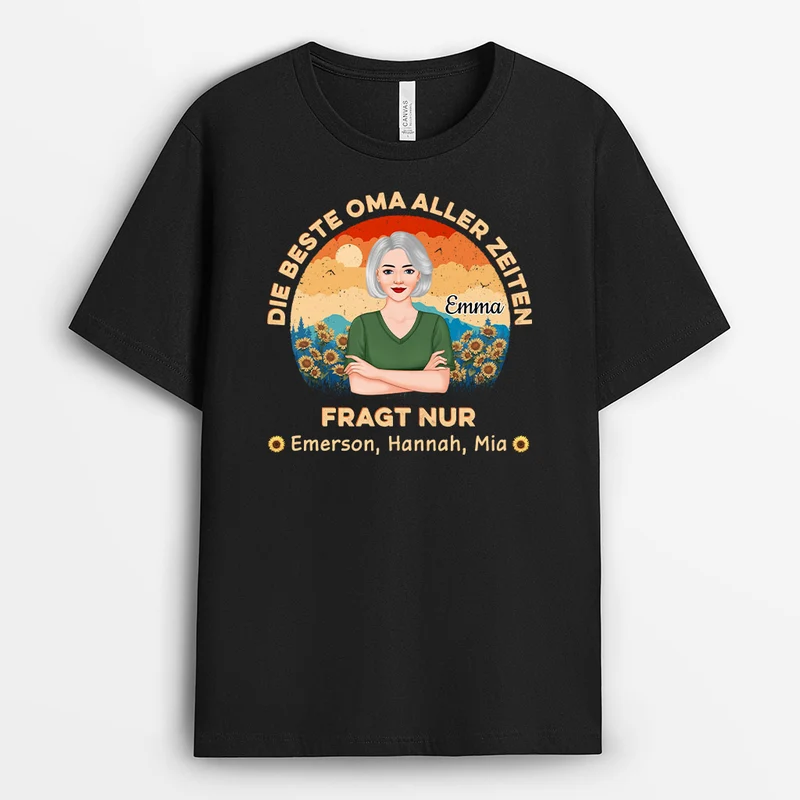 Beste Mama Oma - Personalisierte Geschenke | T-Shirt für Mama/Oma