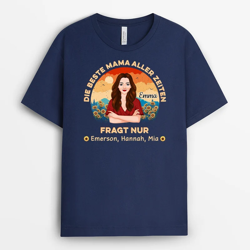 Beste Mama Oma - Personalisierte Geschenke | T-Shirt für Mama/Oma