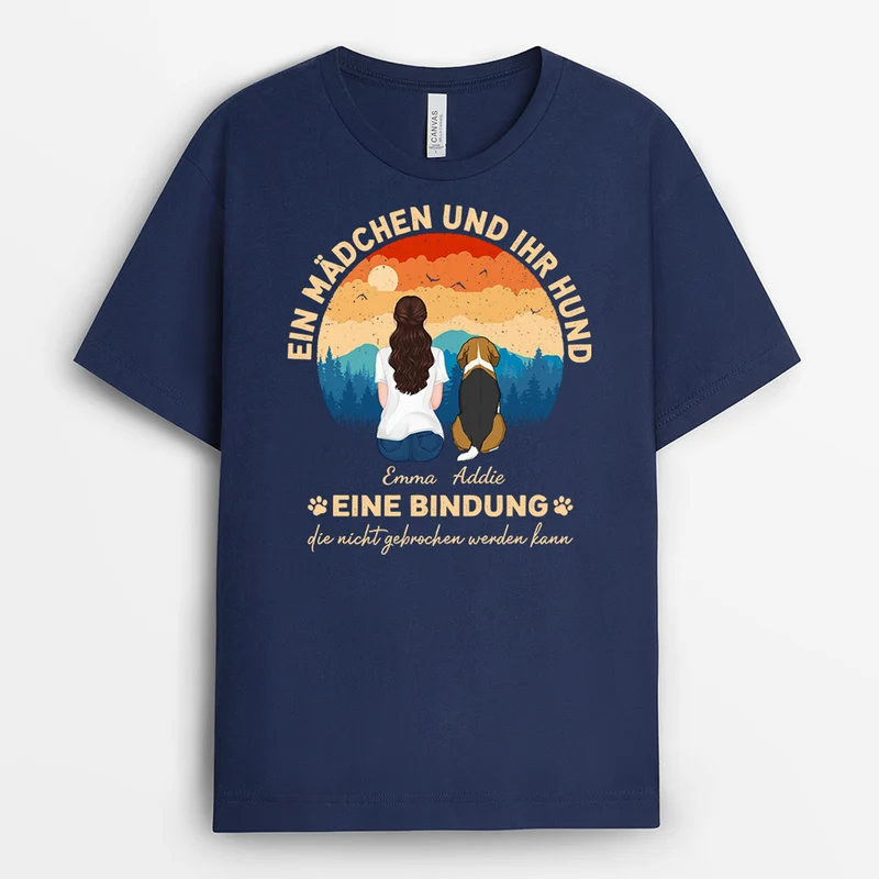 Ein Mädchen Und Ihr Hund - Personalisierte Geschenke | T-Shirt für Hundebesitzer