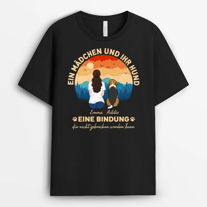 Ein Mädchen Und Ihr Hund - Personalisierte Geschenke | T-Shirt für Hundebesitzer