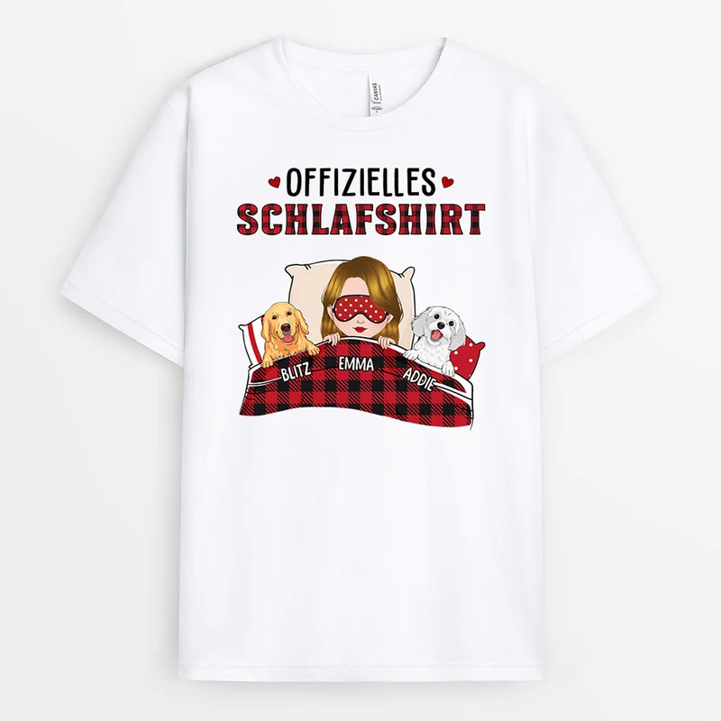 Offizielles Schlafshirt - Personalisierte Geschenke | T-Shirt für Hundebesitzer