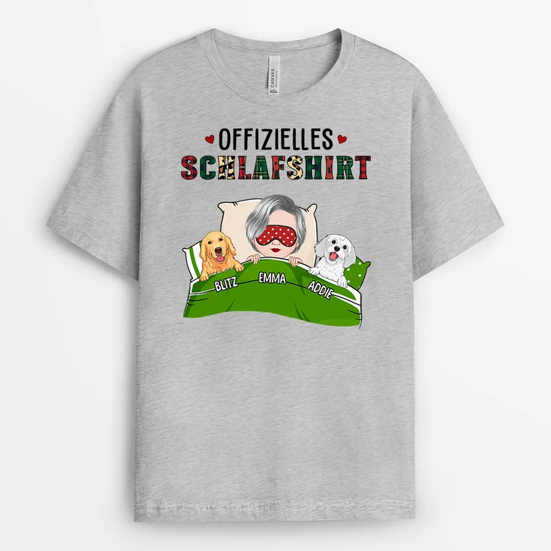 Offizielles Schlafshirt - Personalisierte Geschenke | T-Shirt für Hundebesitzer