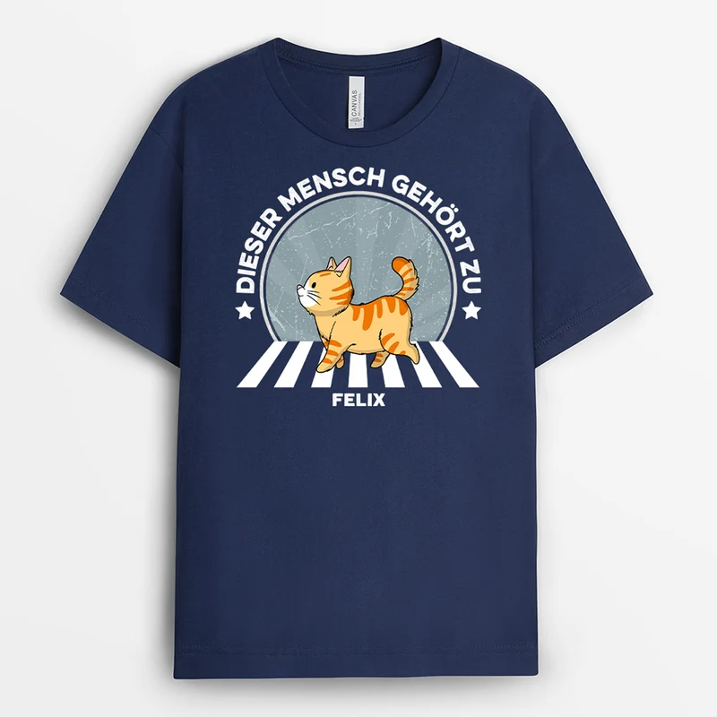 Dieser Mensch Gehört Zu - Personalisierte Geschenke | T-Shirt für Katzenbesitzer