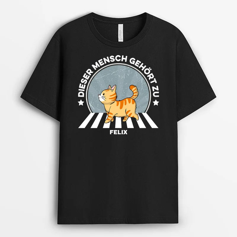 Dieser Mensch Gehört Zu - Personalisierte Geschenke | T-Shirt für Katzenbesitzer
