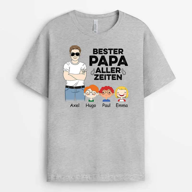 Bester Opa Papa Aller Zeiten Puppenkinder - Personalisierte Geschenke | T-Shirt für Papa/Opa