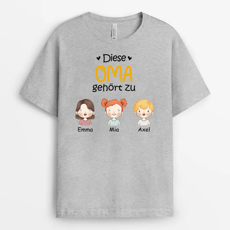 Diese Mama Gehört Zu - Personalisierte Geschenke | T-Shirt für Mama/Oma