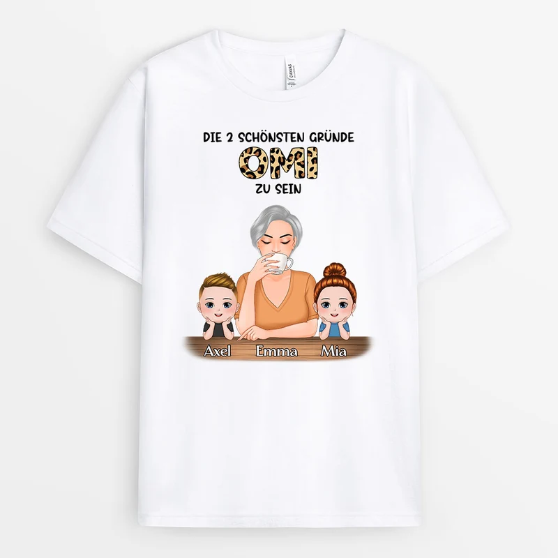 Leopard Gründe Oma Zu Sein - Personalisierte Geschenke | T-Shirt für Mama/Oma