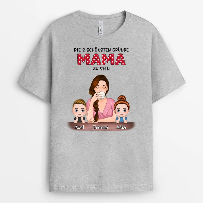Punktmuster Gründe Oma Zu Sein - Personalisierte Geschenke | T-Shirt für Mama/Oma
