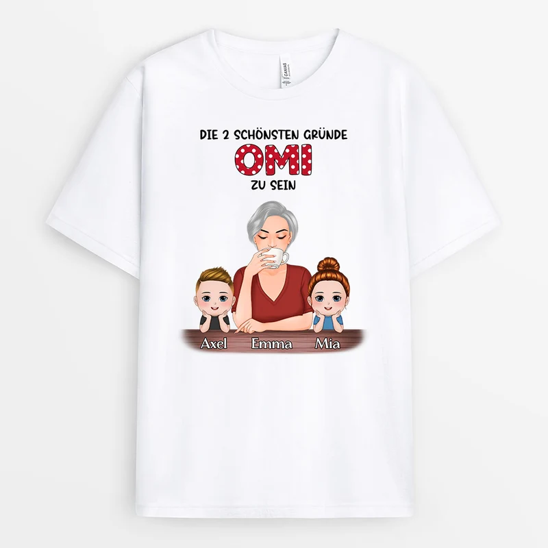 Punktmuster Gründe Oma Zu Sein - Personalisierte Geschenke | T-Shirt für Mama/Oma