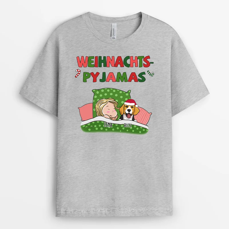 Weihnachts-Pyjamas - Personalisierte Geschenke | T-Shirt für Hundeliebhaber