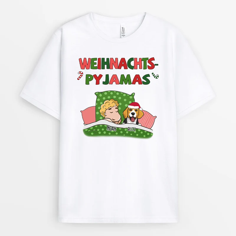 Weihnachts-Pyjamas - Personalisierte Geschenke | T-Shirt für Hundeliebhaber