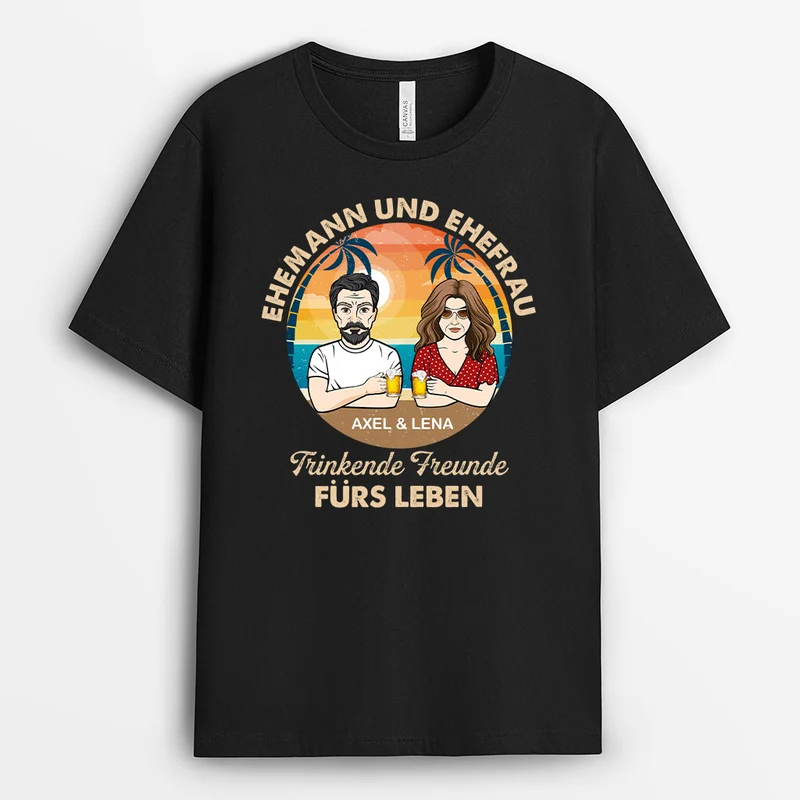 Ehemann und Ehefrau - Personalisierte Geschenke | T-Shirt für Papa/Mama