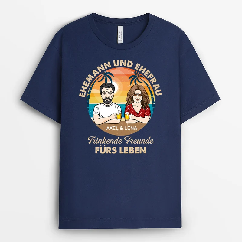 Ehemann und Ehefrau - Personalisierte Geschenke | T-Shirt für Papa/Mama