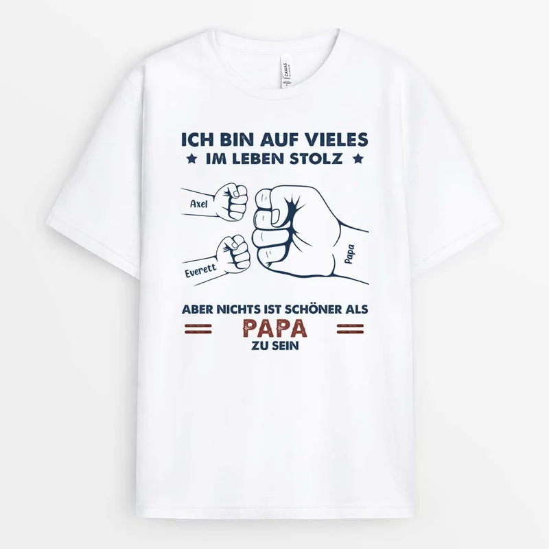 Fauststoß Papa Opa Und Kinder - Personalisierte Geschenke | T-Shirt für Opa/Papa