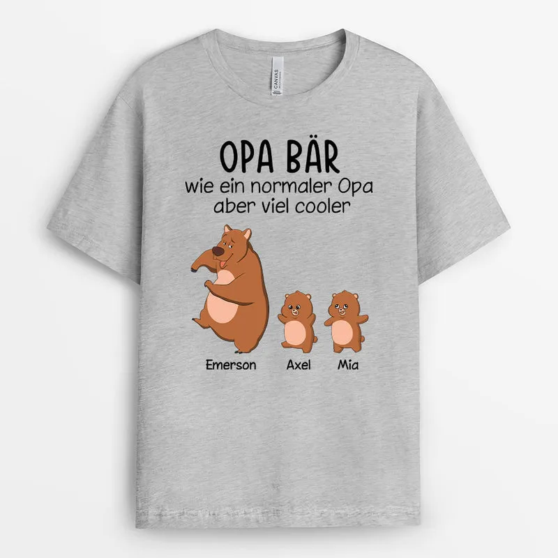 Opa Bär Papa Bär - Personalisierte Geschenke | T-Shirt für Opa/Papa