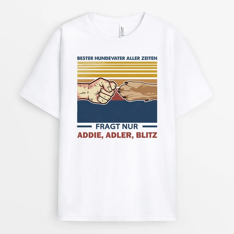 Bester Hundevater Aller Zeiten - Personalisierte Geschenke | T-Shirt für Hundeliebhaber