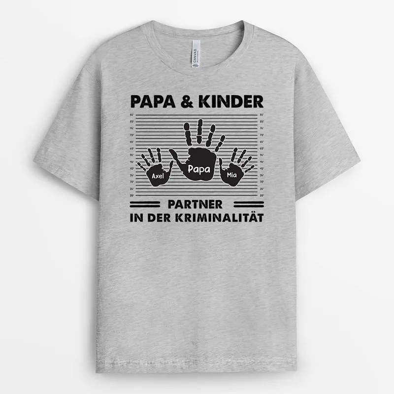 Opa Papa Enkel Partner in der Kriminalität - Personalisierte Geschenke | T-Shirt für Opa/Papa
